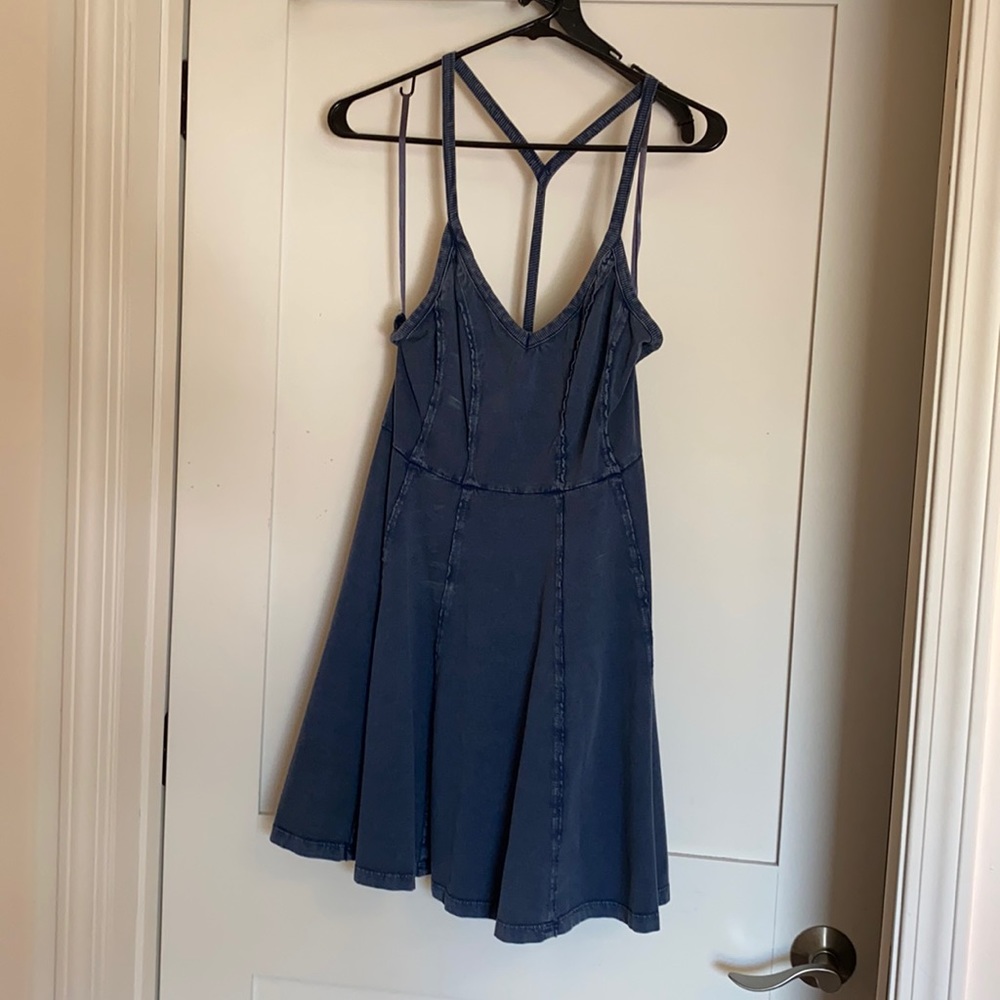 BDG blue strappy racer back sundress